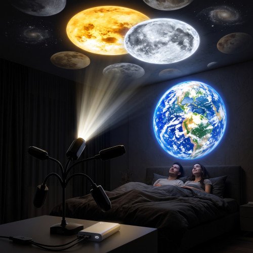 USB Moon and Earth Projector Lamp – 360°
